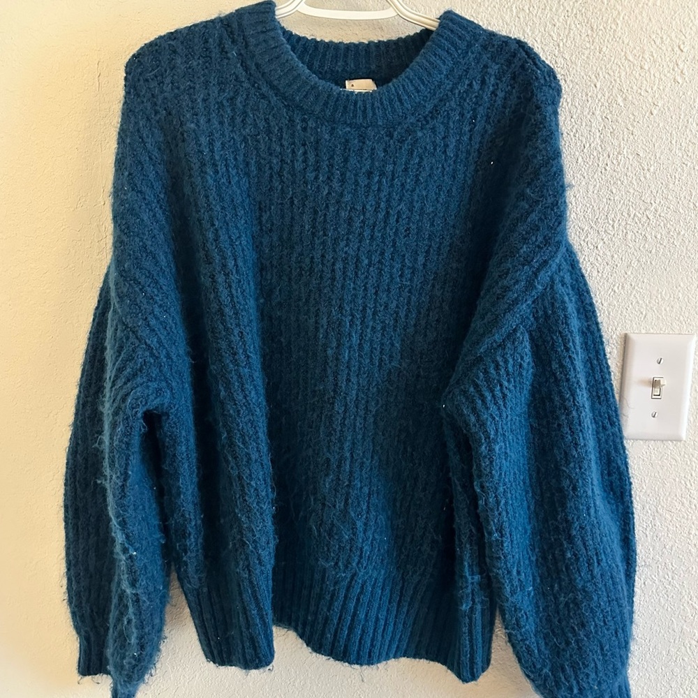 Thick balloon sleeve sweater